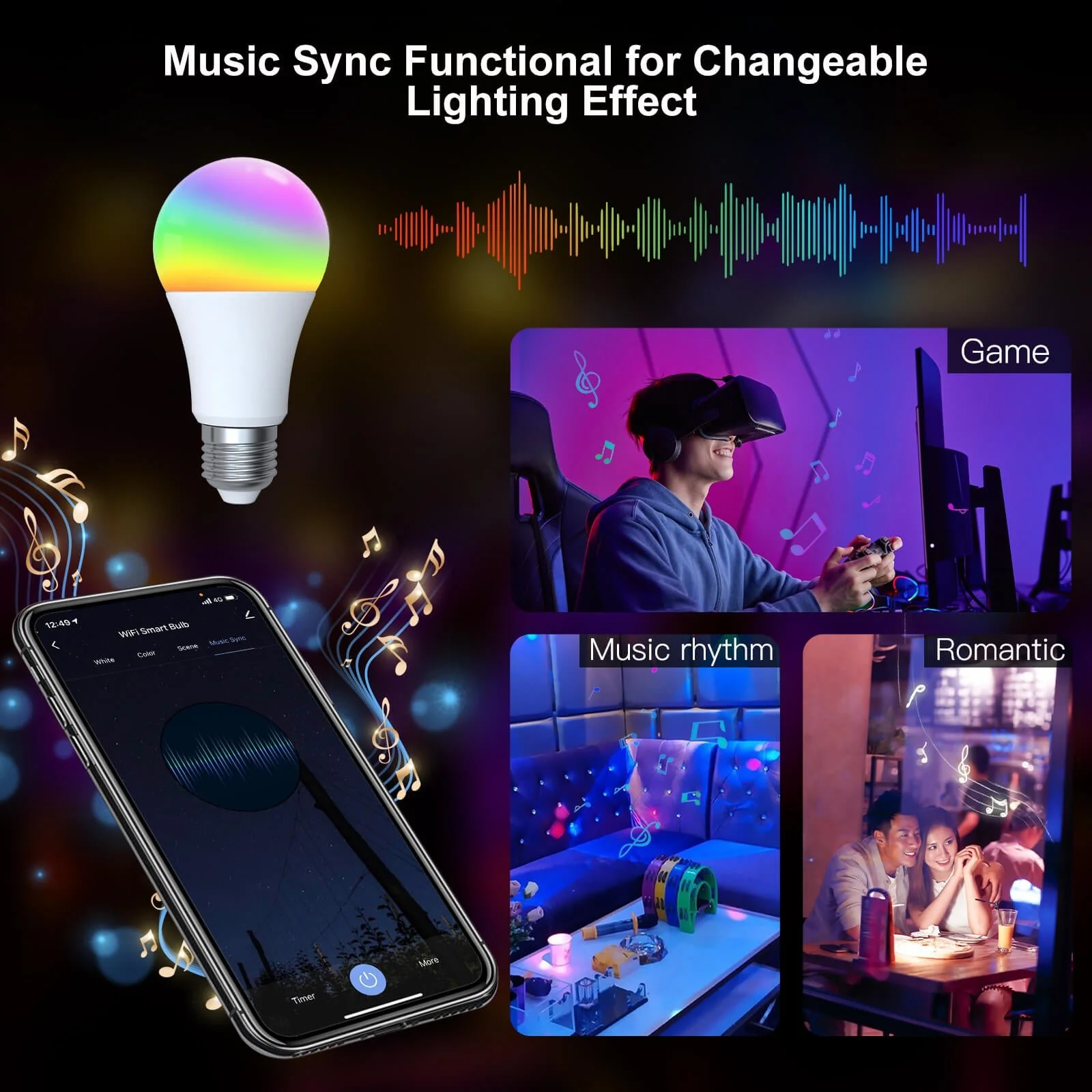 MOES WiFi Smart LED Light Bulb Dimmable Lamp 14W/9W RGB E27 Color Changeable 2700K-6500K - Image 7