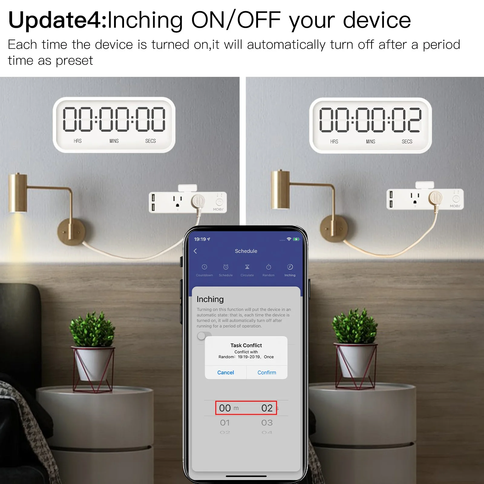 Wifi Smart US Outlet Extender Multi Plug Socket Outlet Shelf With Relay Status, Light Mode Adjustable - Image 5