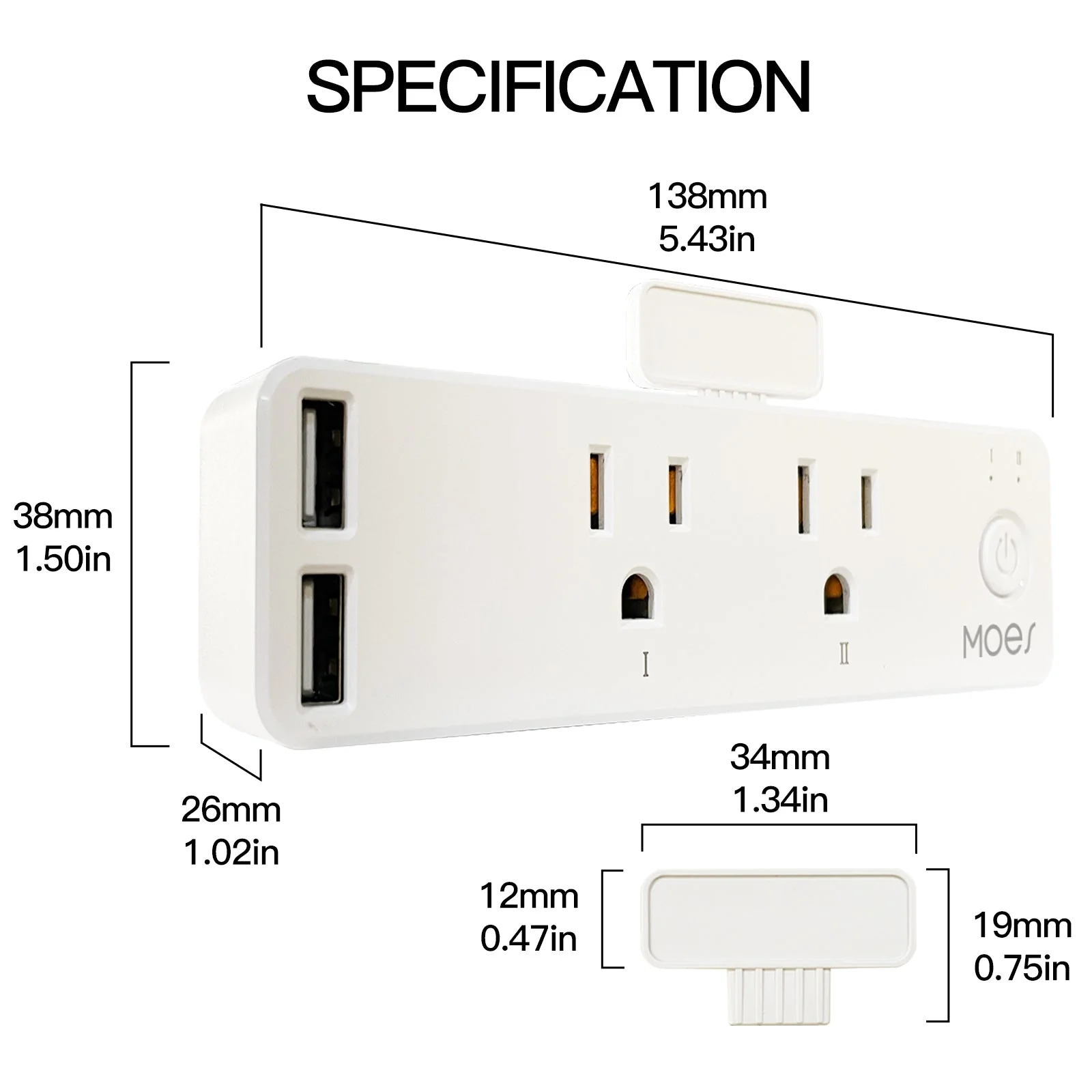 Wifi Smart US Outlet Extender Multi Plug Socket Outlet Shelf With Relay Status, Light Mode Adjustable - Image 8