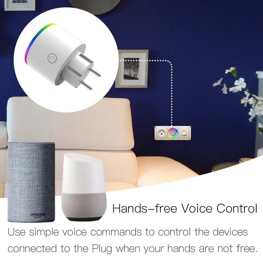 WiFi Smart Plug Outlet Wireless Power Socket Real-time Monitor Electricity With RGB Light - Image 5
