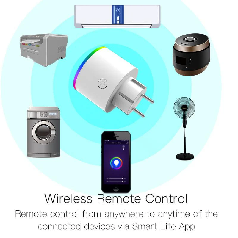WiFi Smart Plug Outlet Wireless Power Socket Real-time Monitor Electricity With RGB Light - Image 6