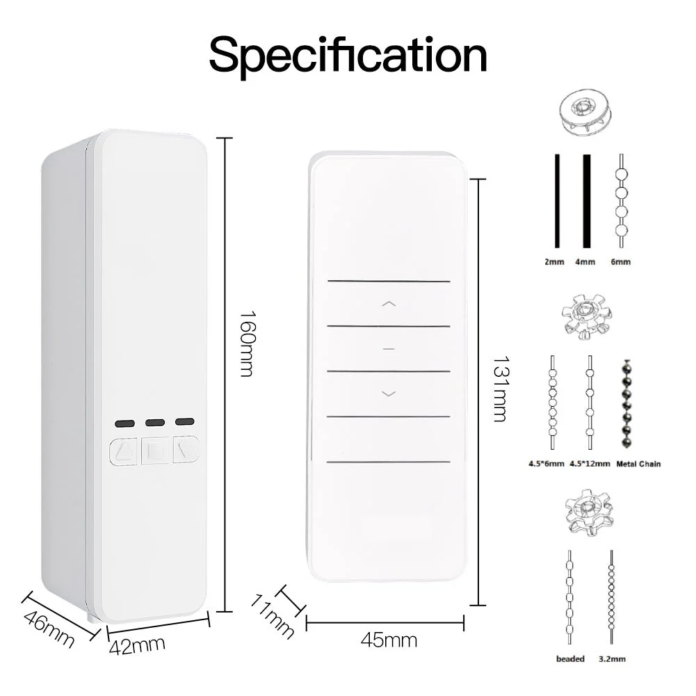 WiFi Smart Motorized Chain Roller Blinds Shade Shutter Drive Electric Curtain Motor RF Remote Automation Kit - Image 6