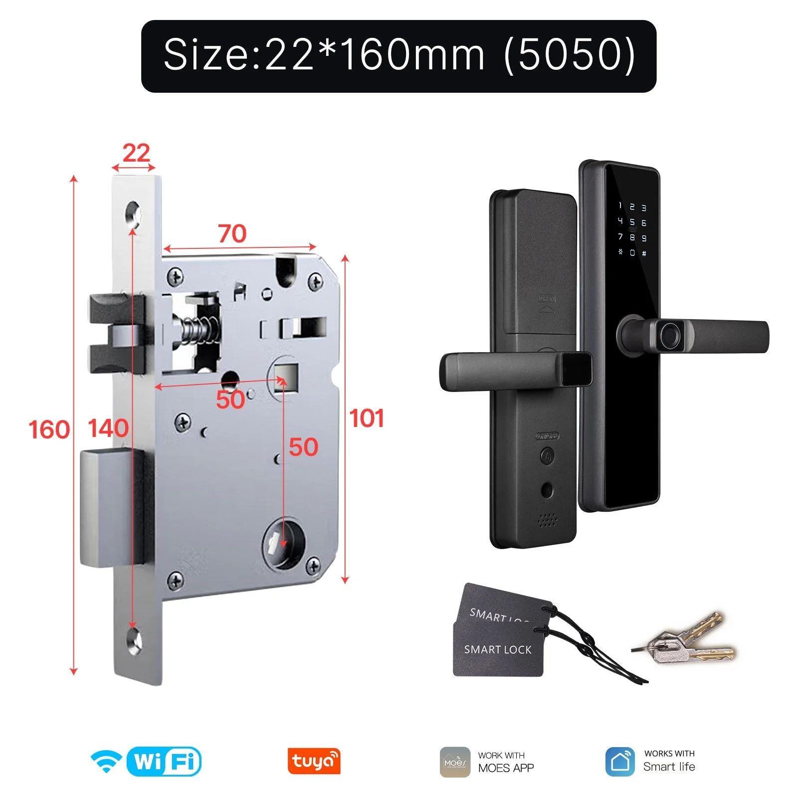 WiFi/Zigbee Smart Door Lock Fingerprint Remote Unlock Antihijack Tamper Alarm Multiple Unlocking - Image 11