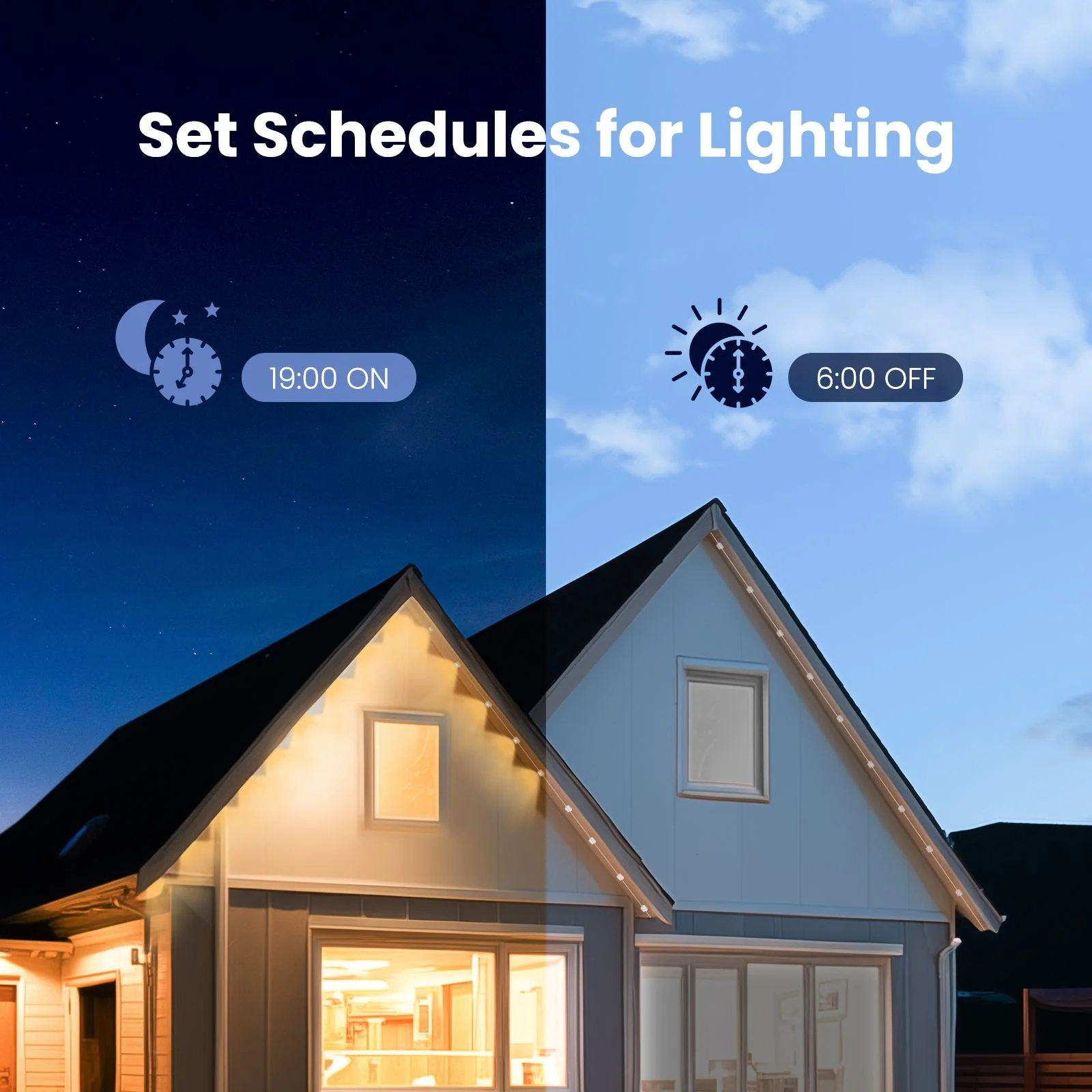 WiFi Smart Eaves String LED Lights Outdoor IP67 Waterproof 1600 Million RGB Color - Image 3