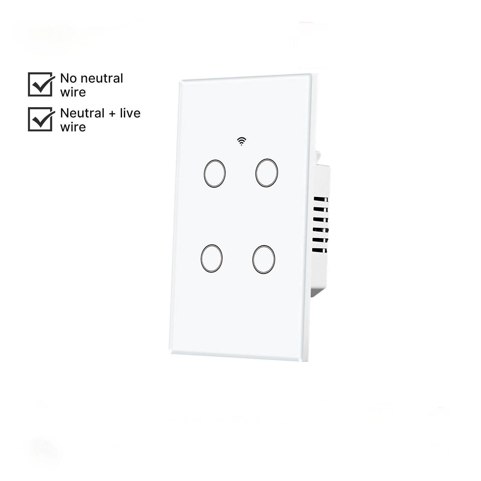WiFi Smart Light Switch Wall Touch Glass Switch No Neutral Wire Required US Standard - Image 12