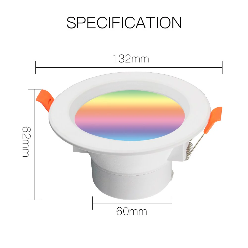 MOES WiFi Smart LED Downlight Dimmable Round Colorful Spotlight Lighting 7W RGB Color Changing Bulb - Image 6