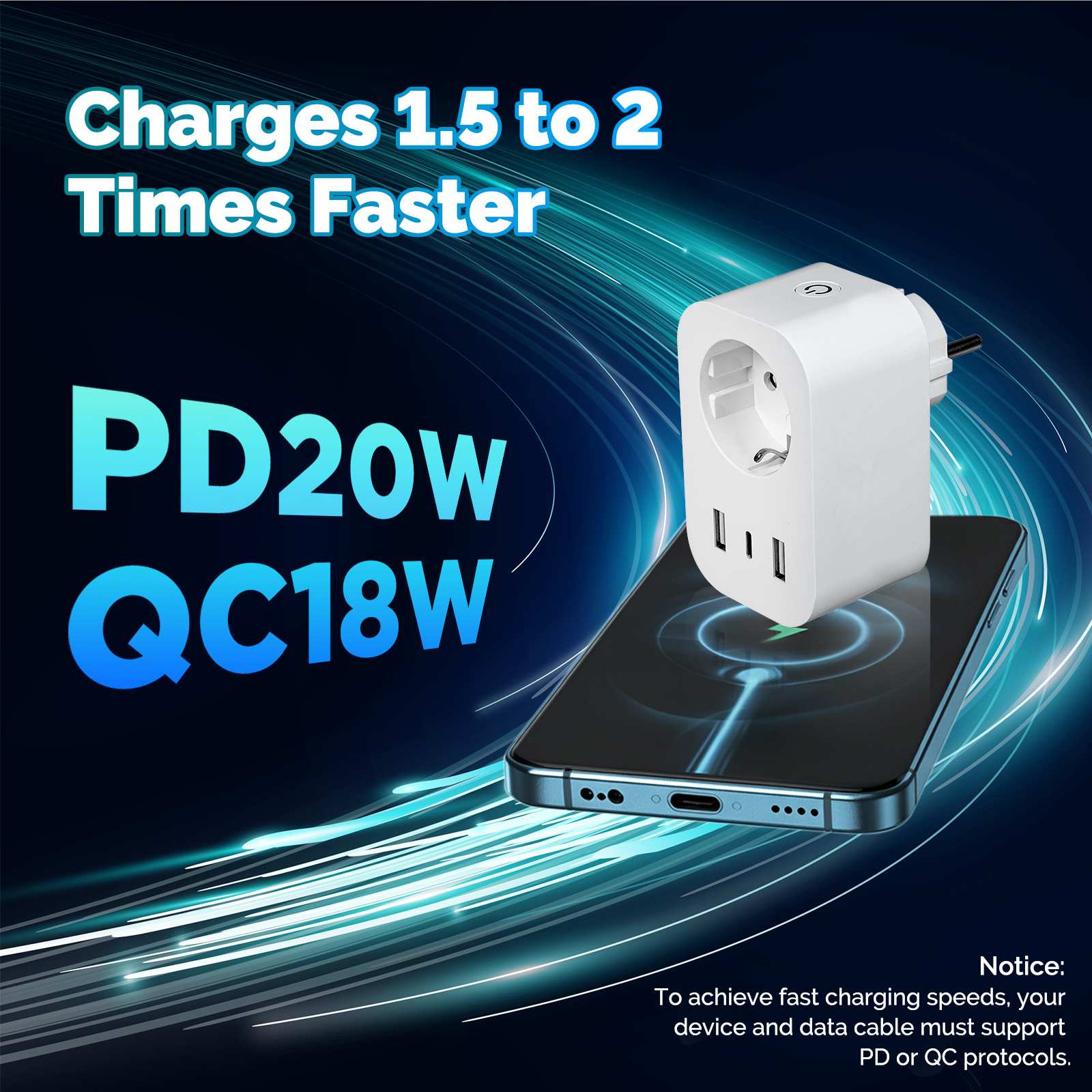 WiFi Smart Plug 16A EU Socket Outlet 2USB 1Type-C Fast Charging Power Electricity Monitor - Image 3