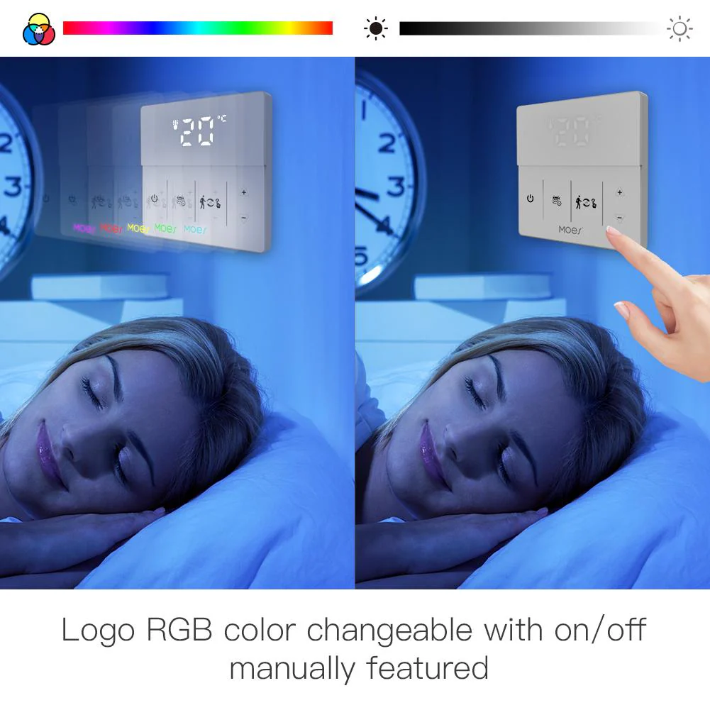 WiFi Smart Programmable Thermostat Electric Underfloor Heating Touch Screen Temperature Controller Logo Color Adjustable - Image 5
