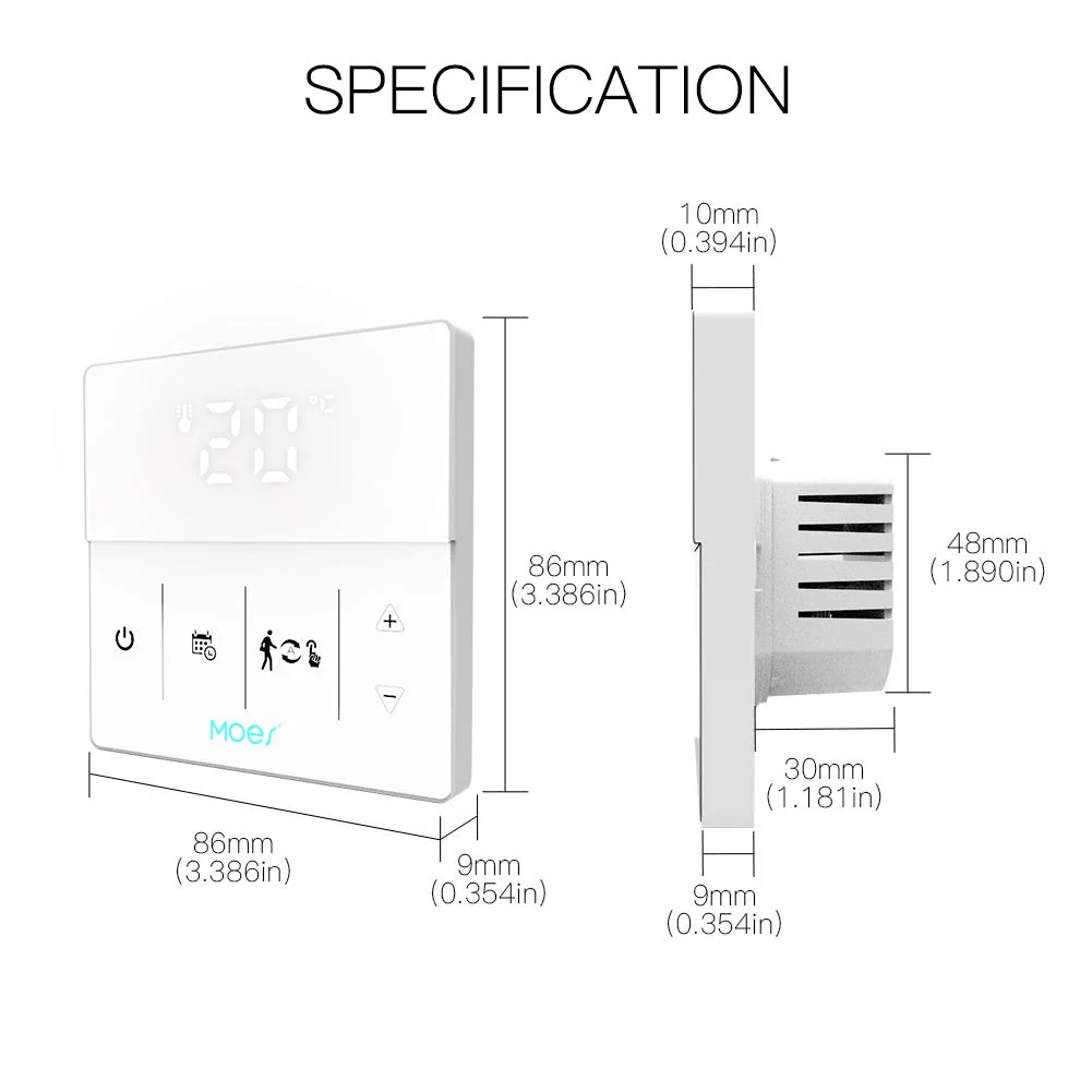 WiFi Smart Programmable Thermostat Electric Underfloor Heating Touch Screen Temperature Controller Logo Color Adjustable - Image 7