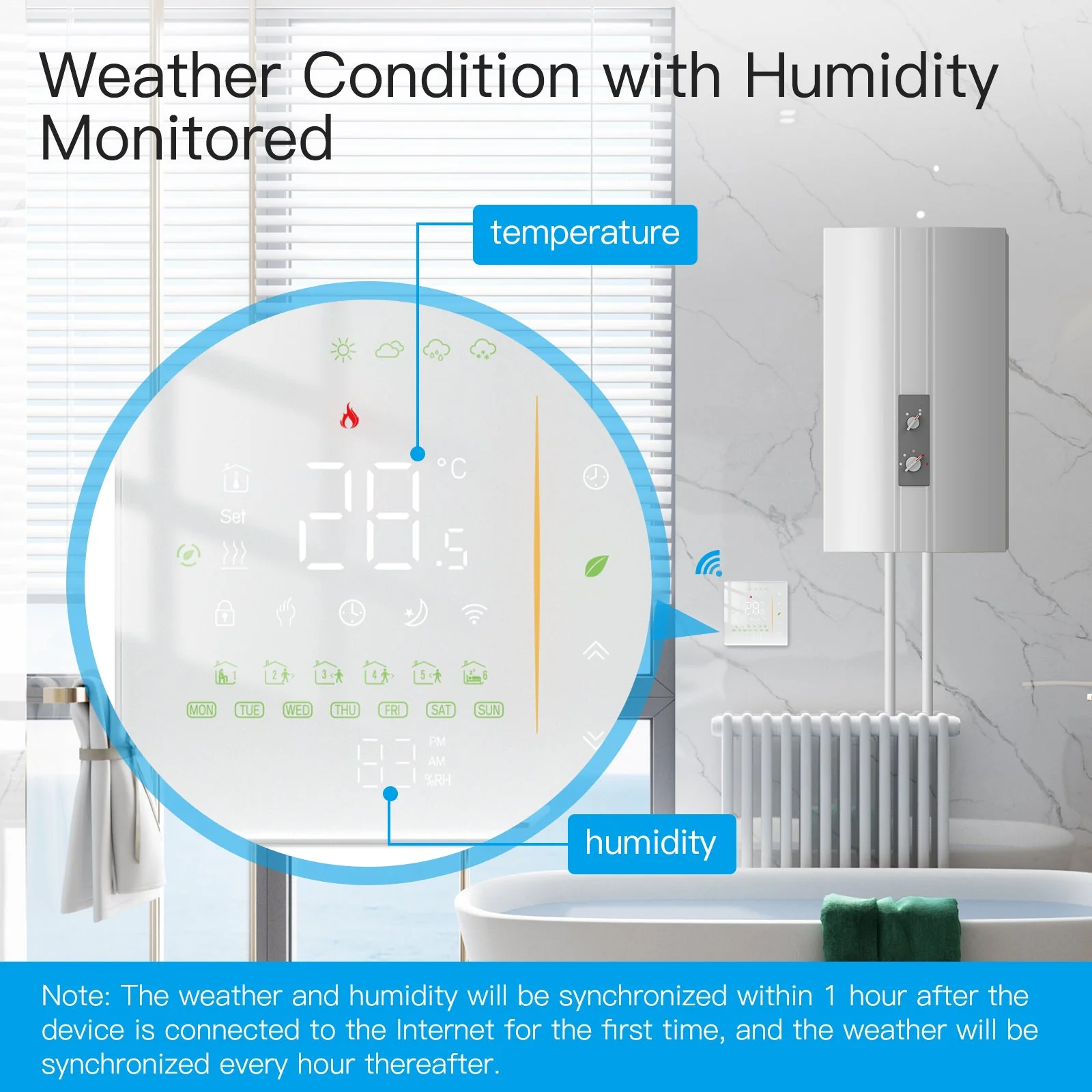 WiFi Programmable Thermostat Room Temperature Controller for Water/ Electric /Gas /Boiler floor Heating - Image 3