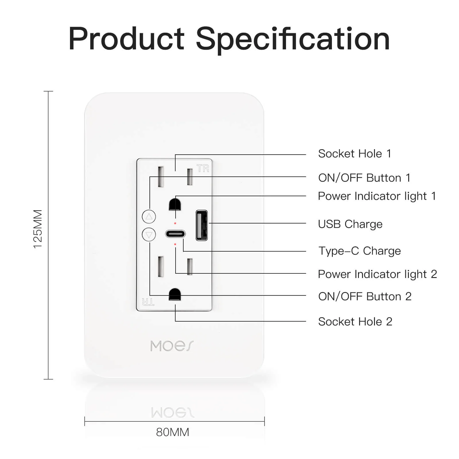 Smart WiFi USB Wall Outlet with Type-C & Type-A Ports, in-Wall Plug Socket Receptacle 15A - Image 6