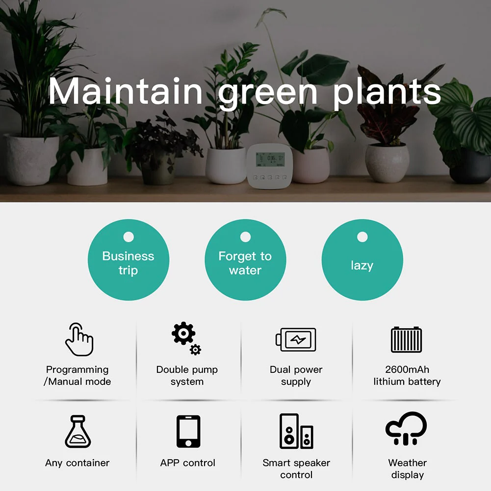 WiFi Smart Plant Water Pump Watering Machine Automatic Micro-drip Irrigation System Dual Pump Watering Timer - Image 3