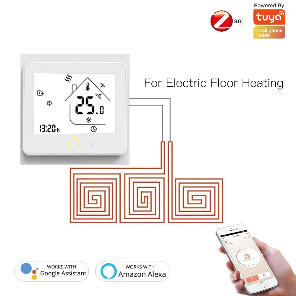 ZigBee Smart Thermostat Programmable Temperature Controller for Water Floor Heating - Image 12