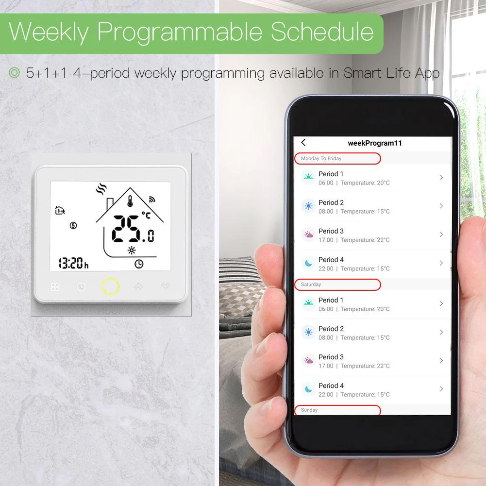 ZigBee Smart Thermostat Programmable Temperature Controller for Water Floor Heating - Image 3