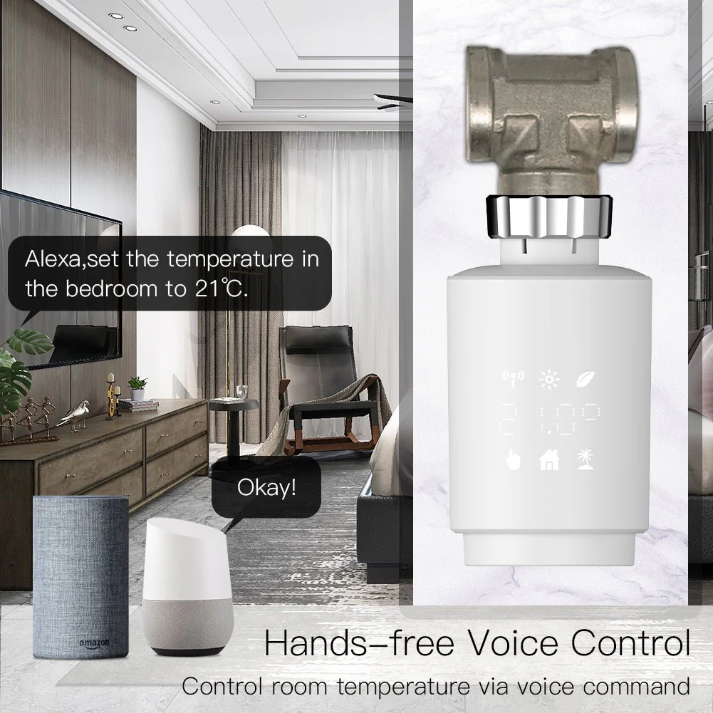 Zigbee Smart Thermostat Radiator Valve Energy Saving 2MQTT Digital Timer Voice Remote Control TRV - Image 3