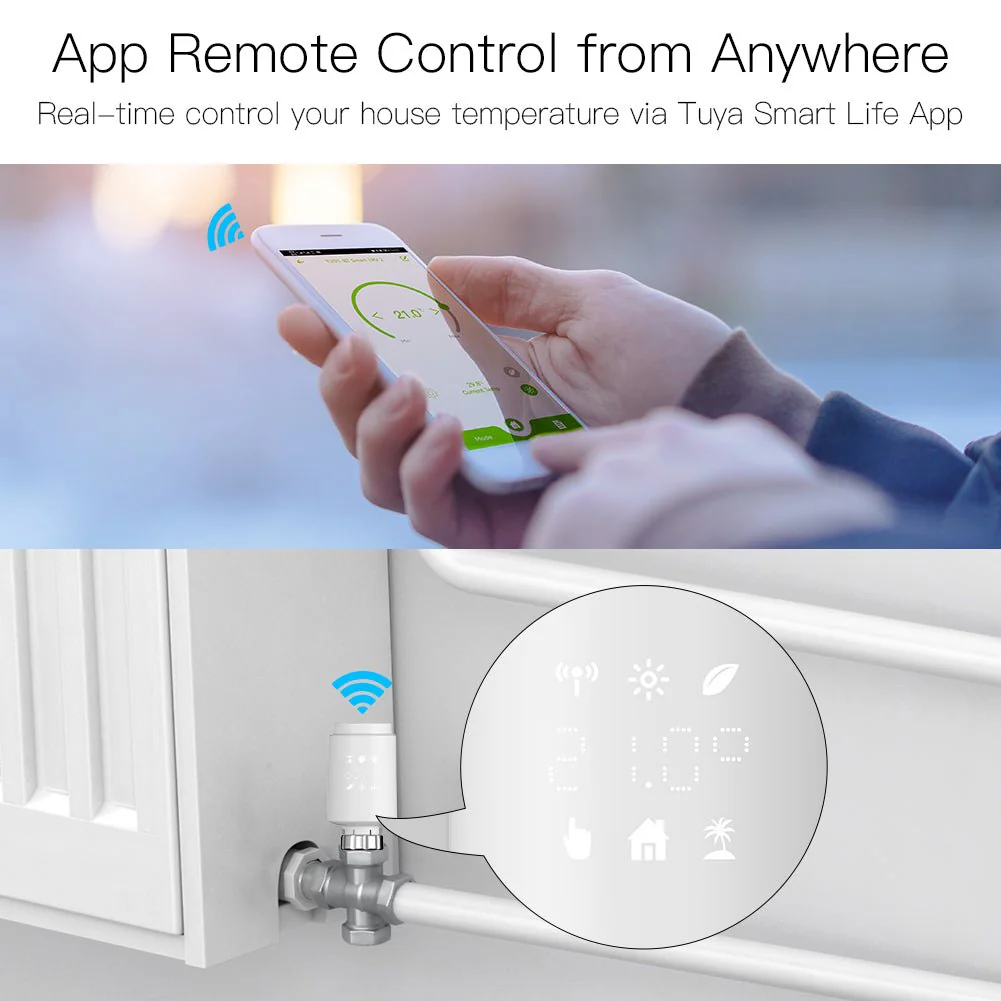 Zigbee Smart Thermostat Radiator Valve Energy Saving 2MQTT Digital Timer Voice Remote Control TRV - Image 4