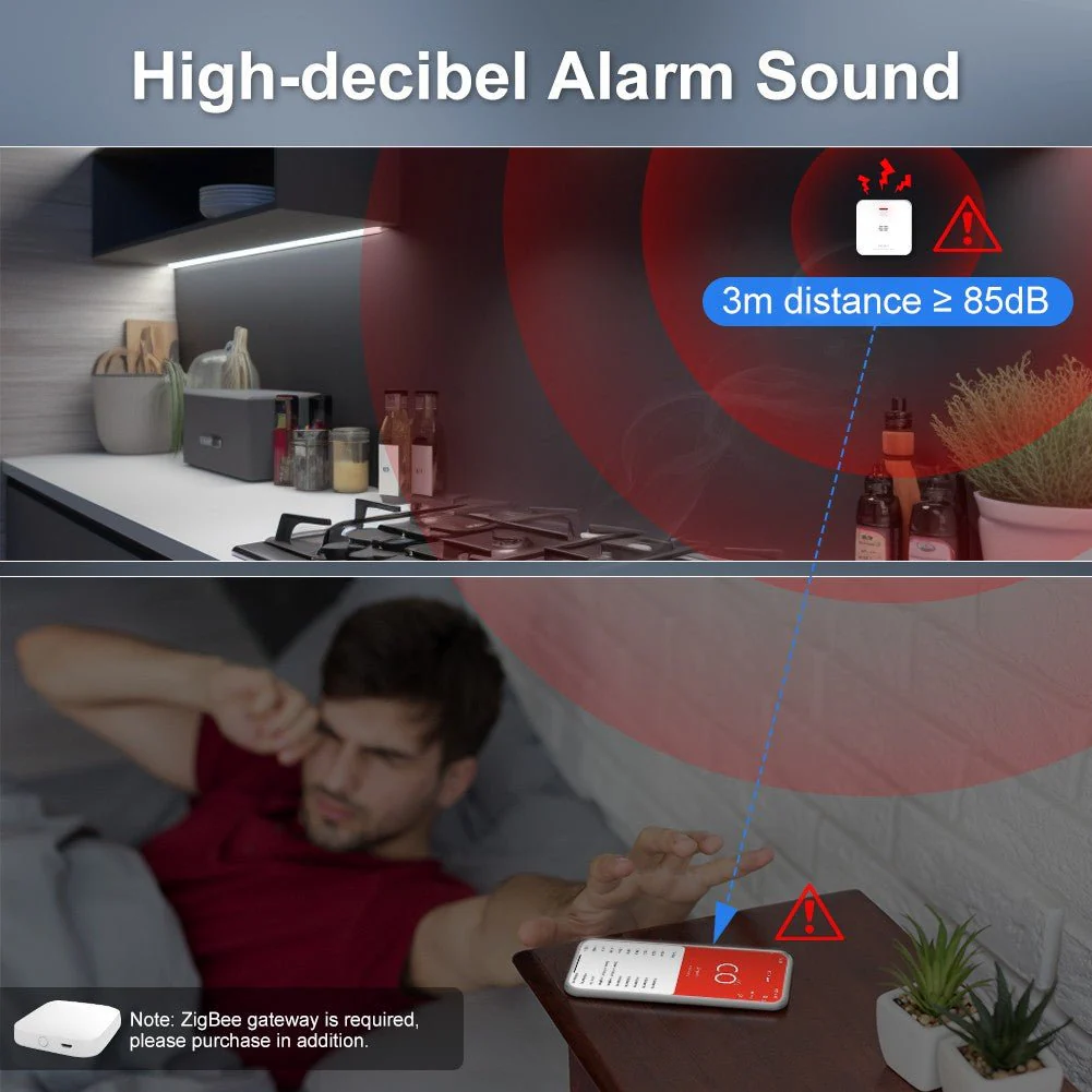 ZigBee CO Detector Alarm Wireless Gas Leak Carbon Monoxide Sensor - Image 3