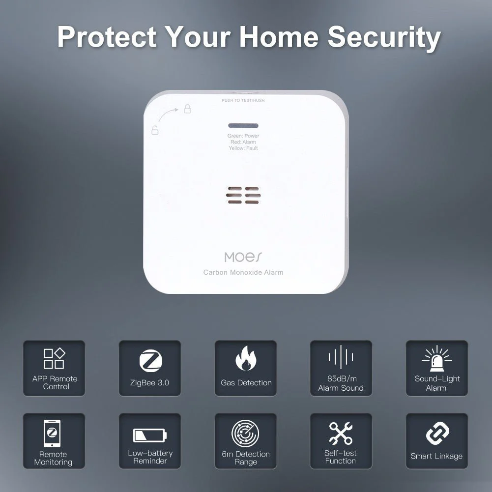ZigBee CO Detector Alarm Wireless Gas Leak Carbon Monoxide Sensor - Image 8