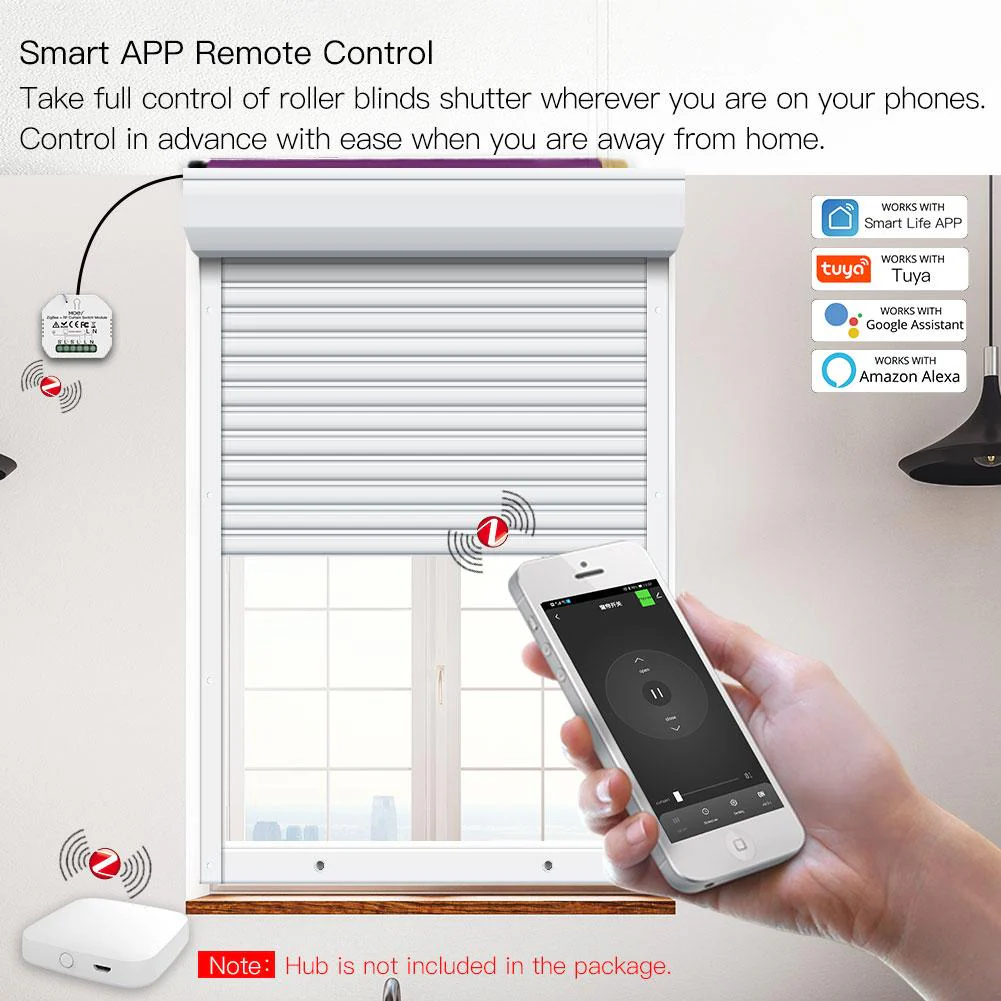 ZigBee RF433 Smart Curtain Switch Module for Electric Motorized Roller Blinds Shutter Motor - Image 4