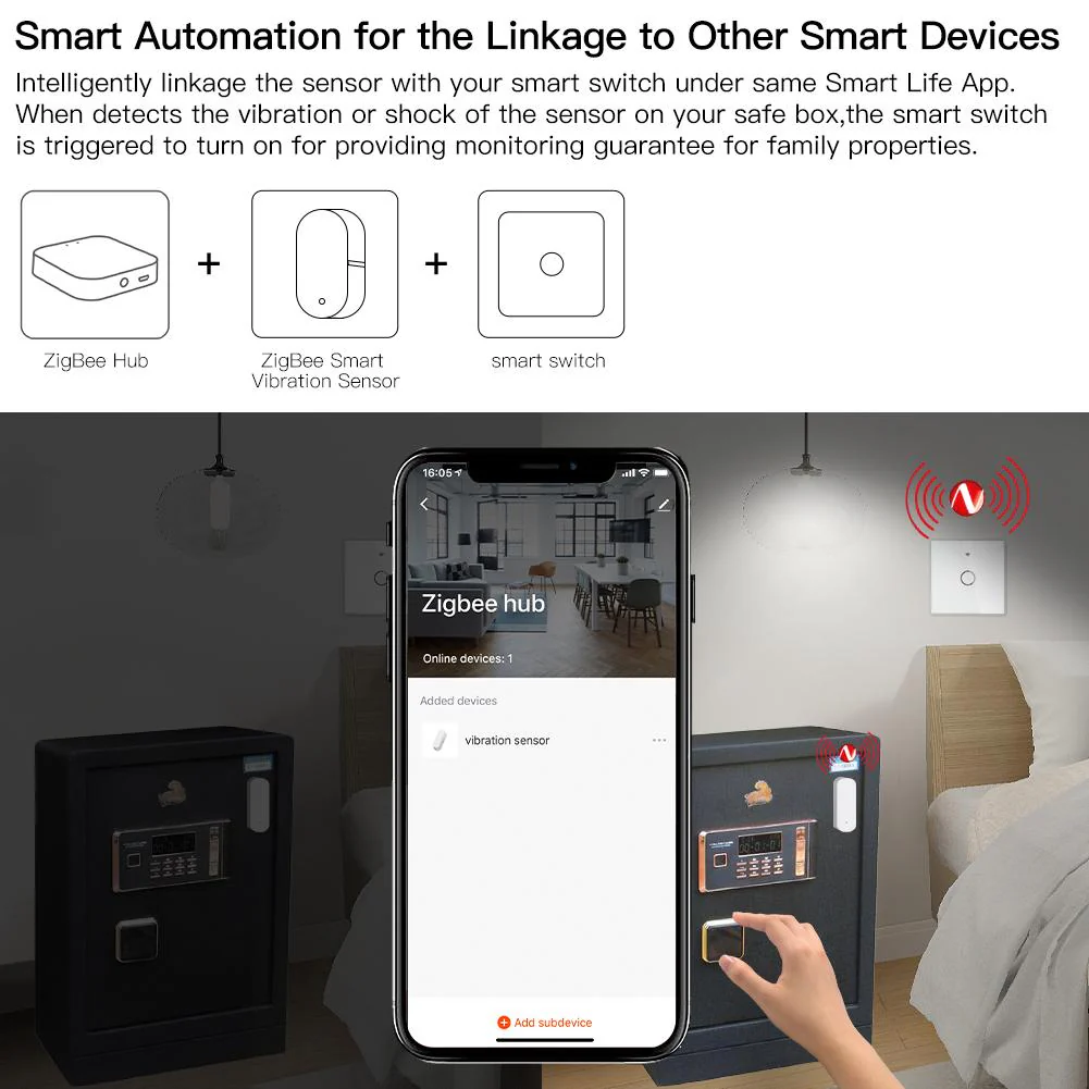Zigbee Smart Vibration Sensor Detection Home Security System - Image 4