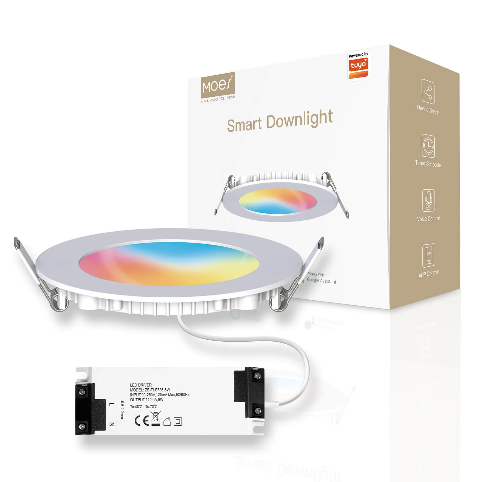 MOES ZigBee Downlight Tuya Dimming Spot lamp 6W RGB Change Warm Cool light - Image 9