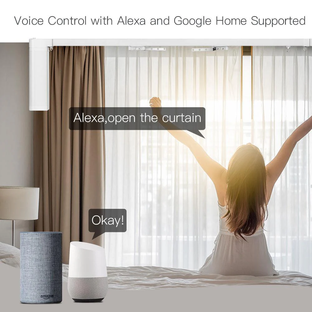 ZigBee Smart Electric Motorized Splicing Curtain Tracks System,Tuya Curtain Motor with DIY Track RF Remote - Image 4
