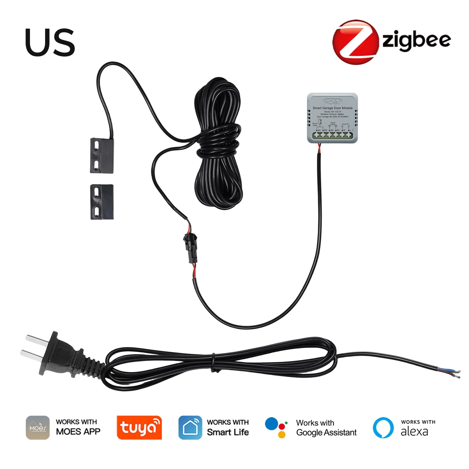 Zigbee Garage Door Controller Module Works with Tuya/Smart Life Alexa & Google Home Voice Control - Image 8