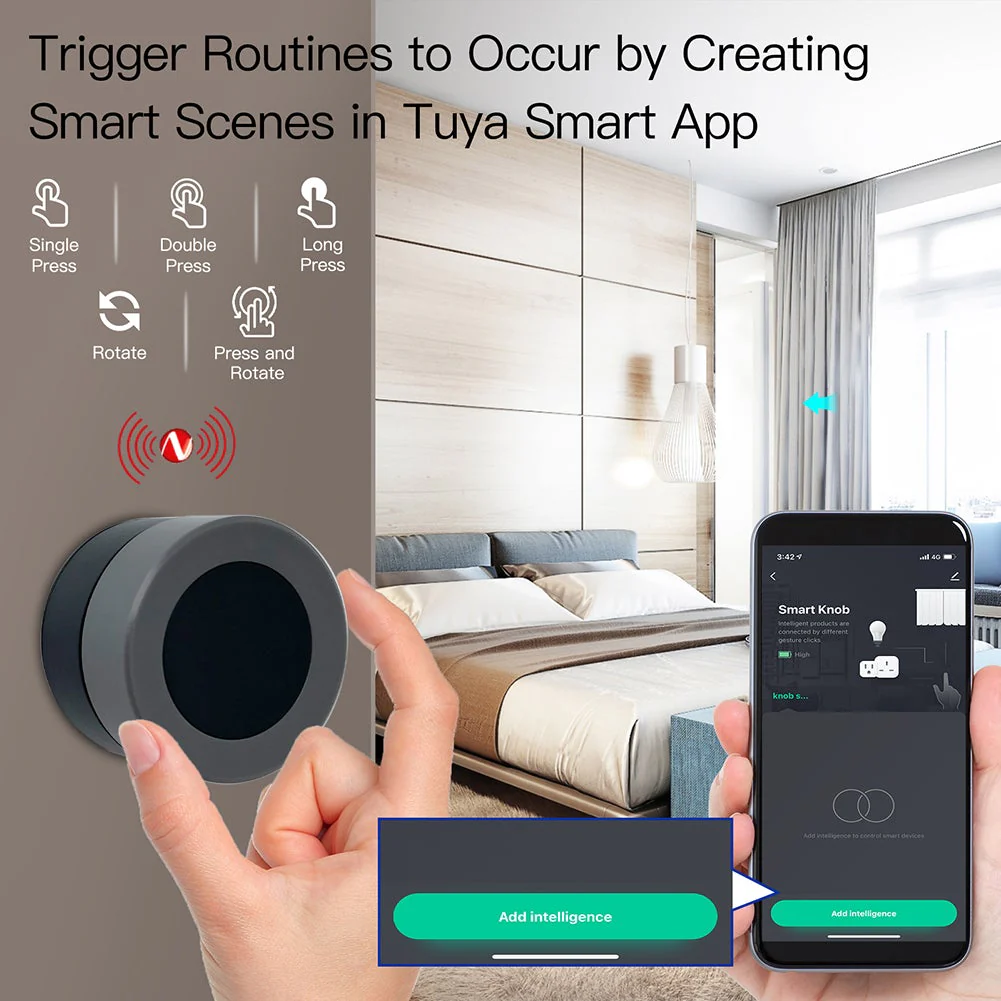 ZigBee Smart Wireless Scene Rotary Switch Multi-control Battery Powered - Image 3