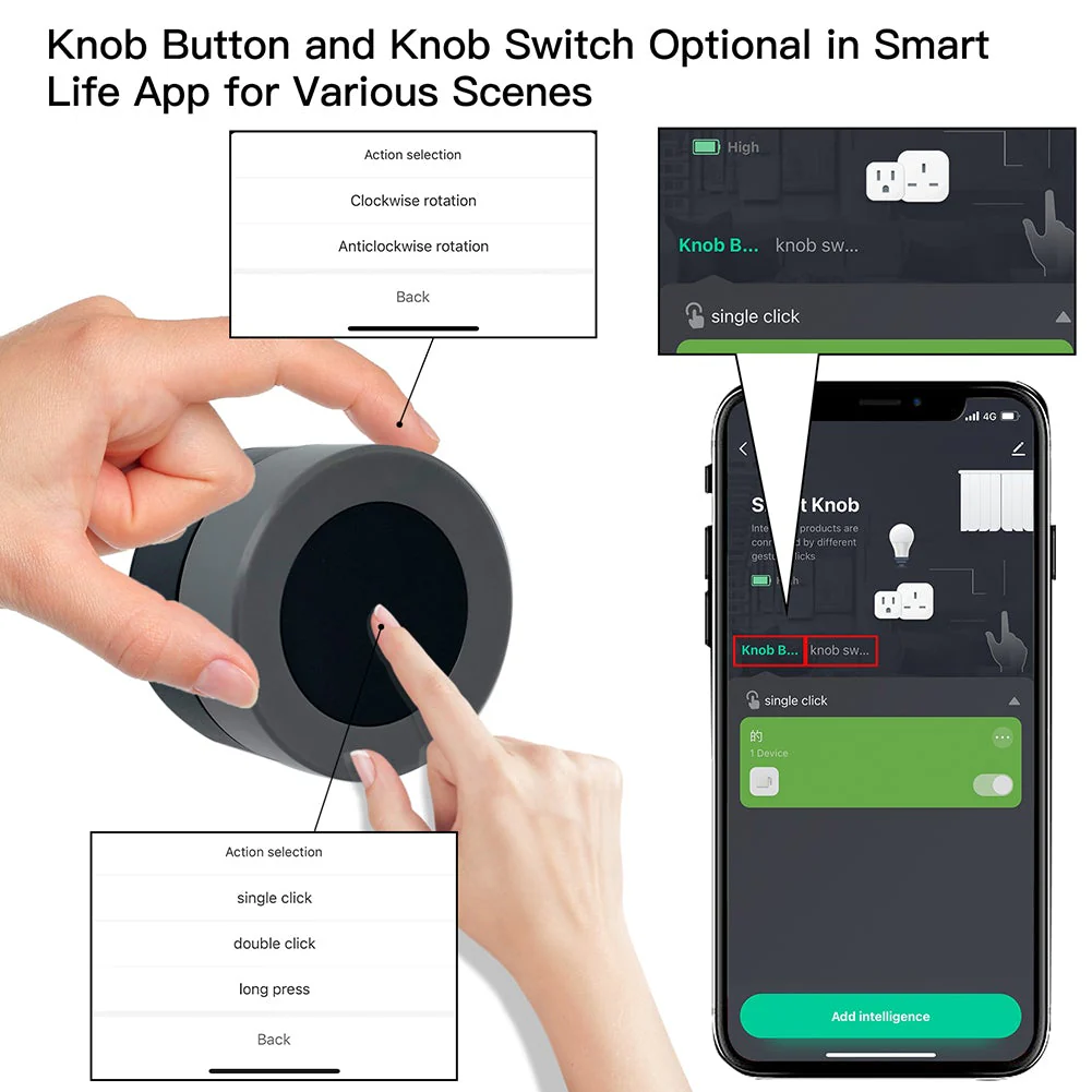 ZigBee Smart Wireless Scene Rotary Switch Multi-control Battery Powered - Image 5