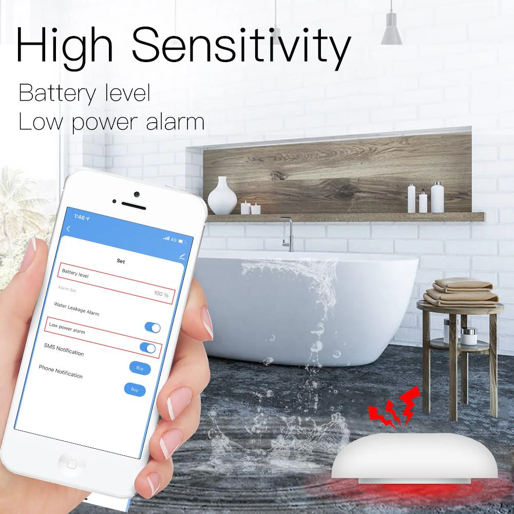 ZigBee Flood Sensor Water Leakage Detector 2MQTT Setup Available - Image 3