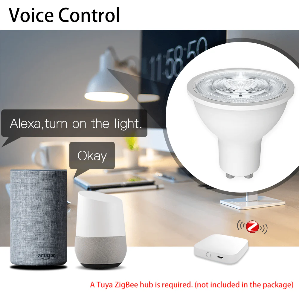 ZigBee GU10 Smart Sync Full Color LED Dimmable Party Light Bulbs RGBCCT 2200-6500K C+W 5W - Image 3