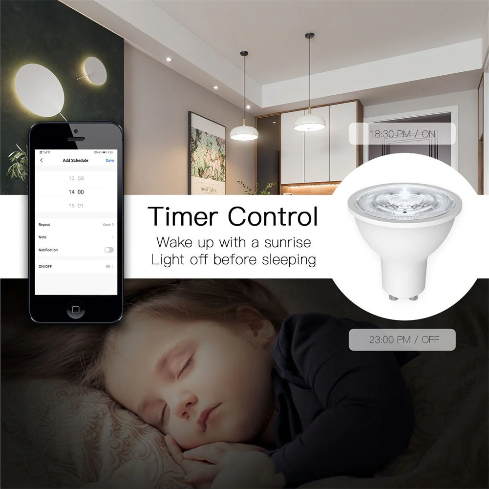 ZigBee GU10 Smart Sync Full Color LED Dimmable Party Light Bulbs RGBCCT 2200-6500K C+W 5W - Image 5