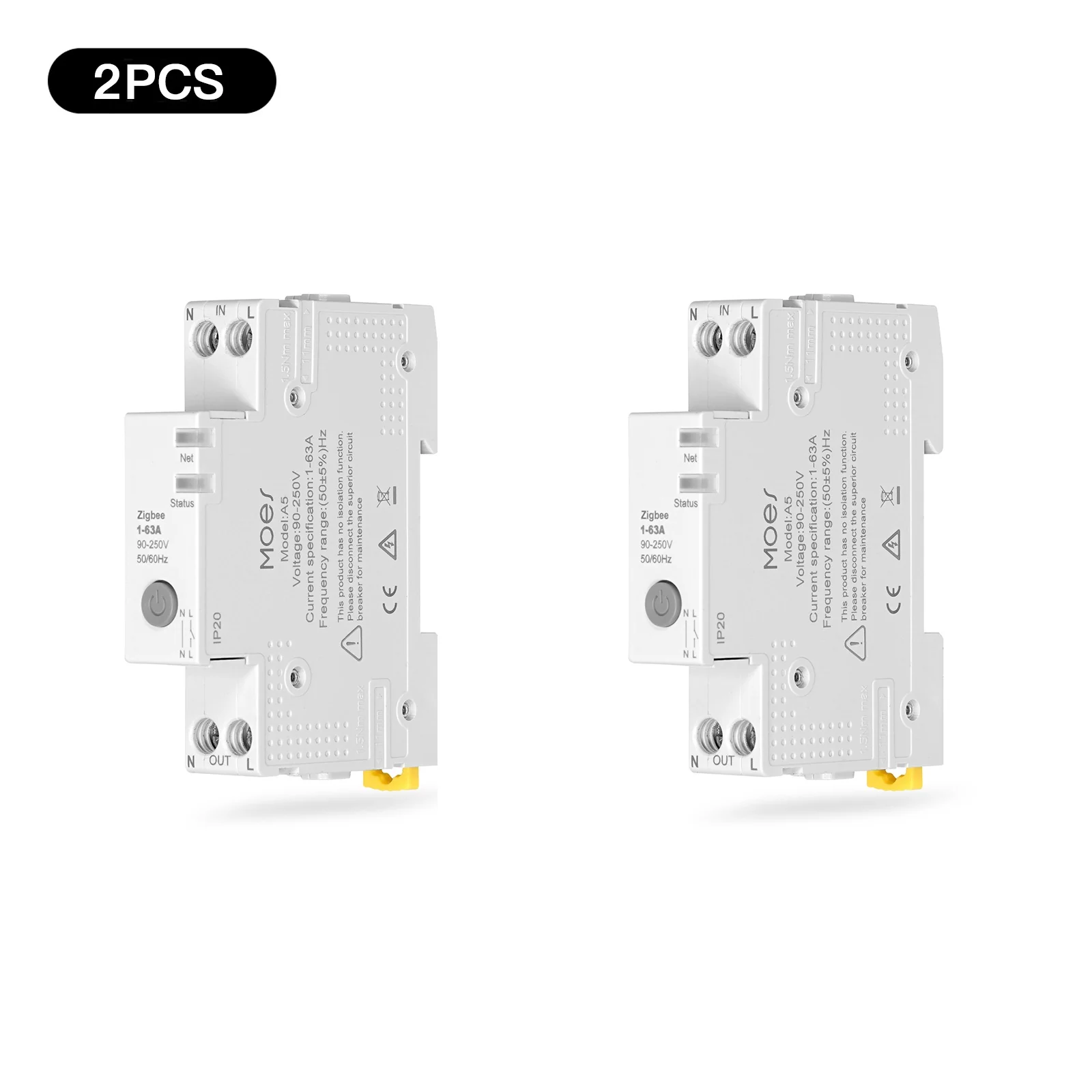 MOES Tuya ZigBee Smart Circuit Breaker 63A Electricity Monitor V0 Fireproof Remote APP Control with Alexa - Image 9