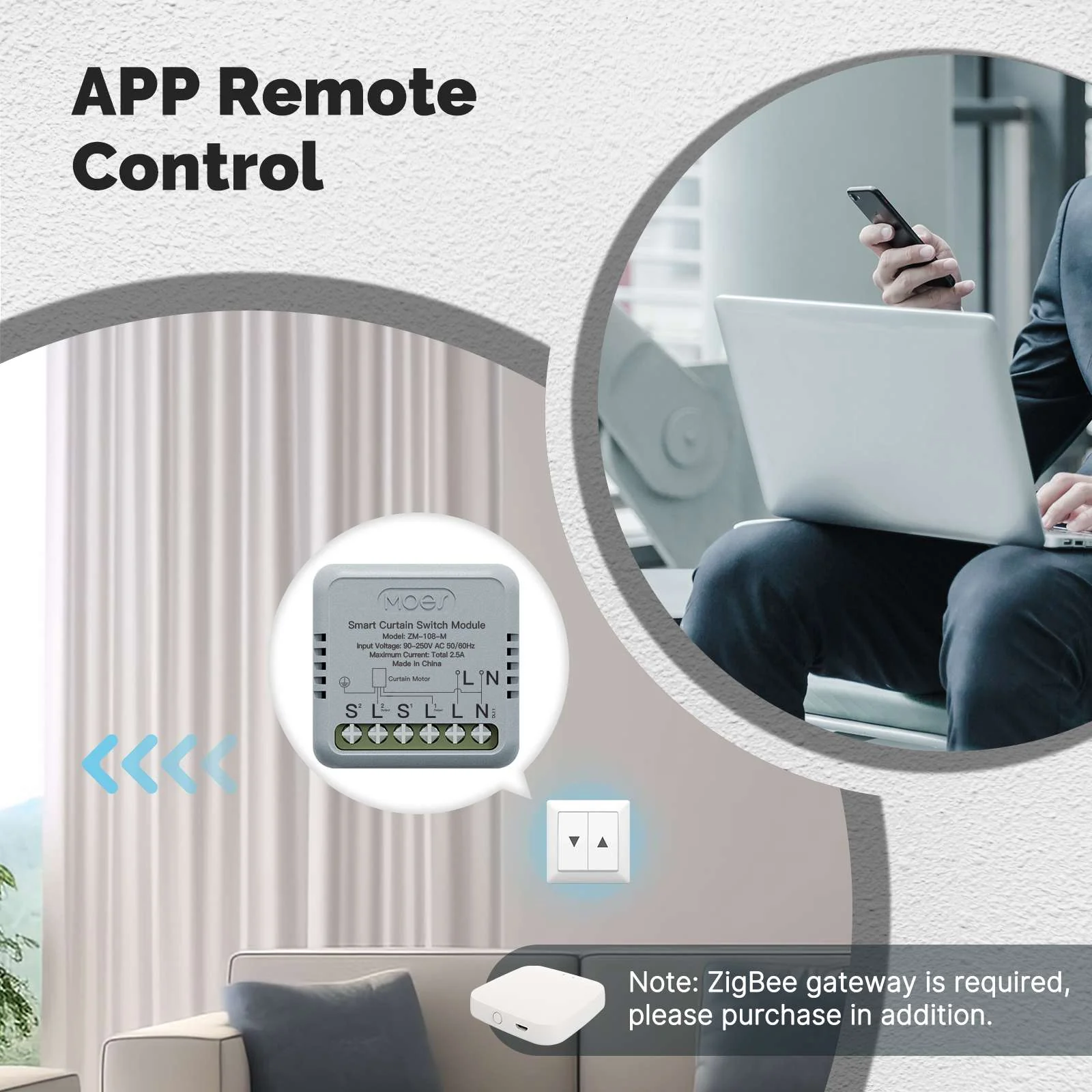 ZigBee Smart Curtain Switch Module Mini Design App Remote Control - Image 5