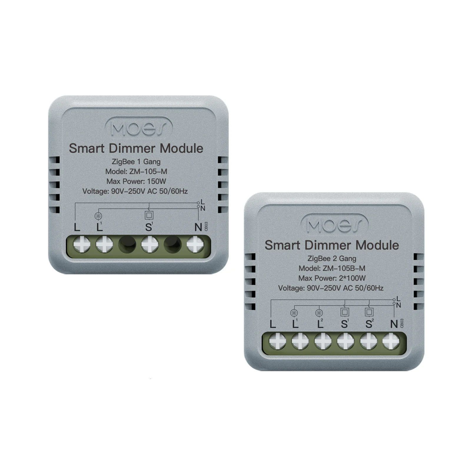 Zigbee Smart Dimmer Switch Module Timer Diy Breaker 1/2 Gang