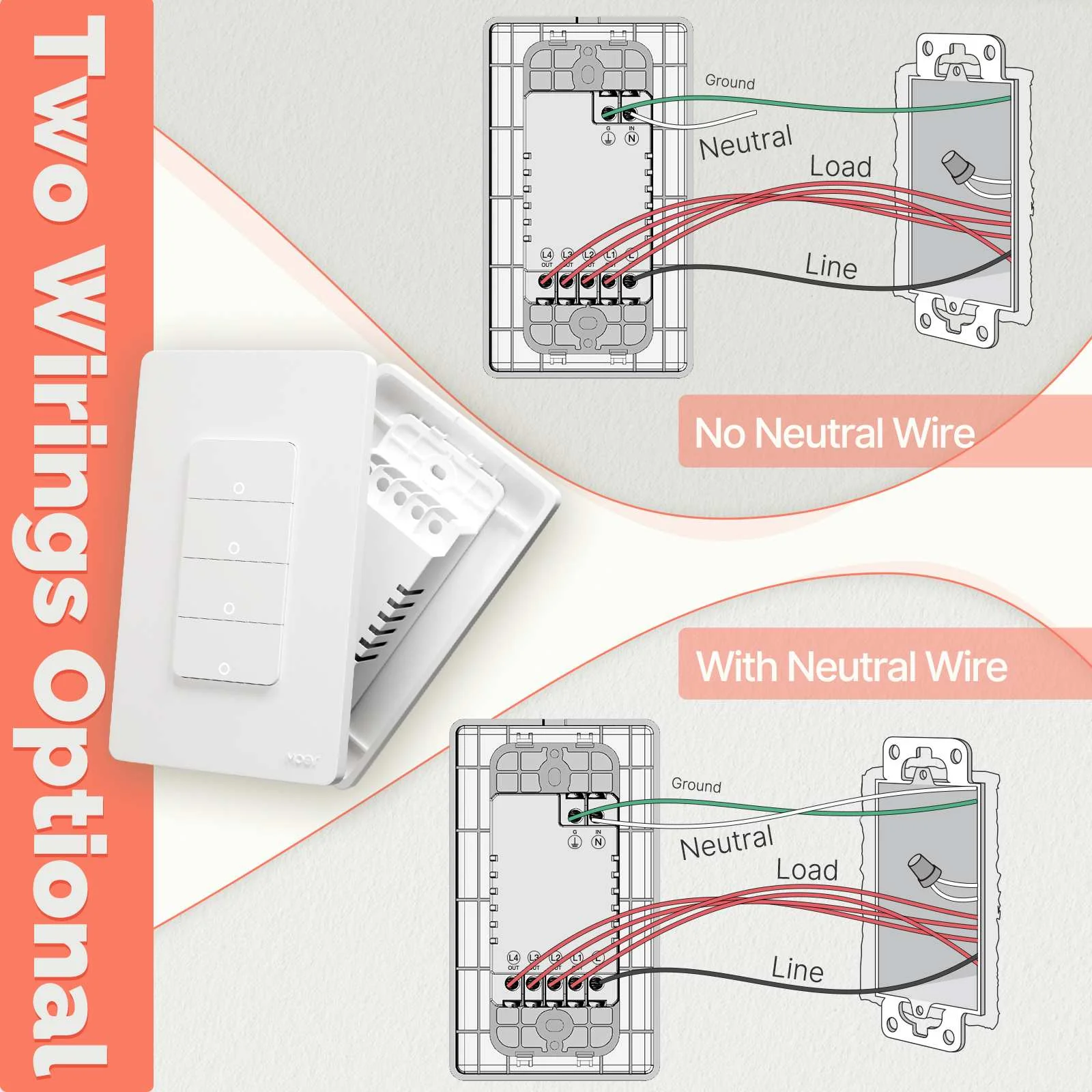 ZigBee 1/2/3/4 Gang Smart Light Switch, Alexa Google APP Remote Light Switching - Image 3