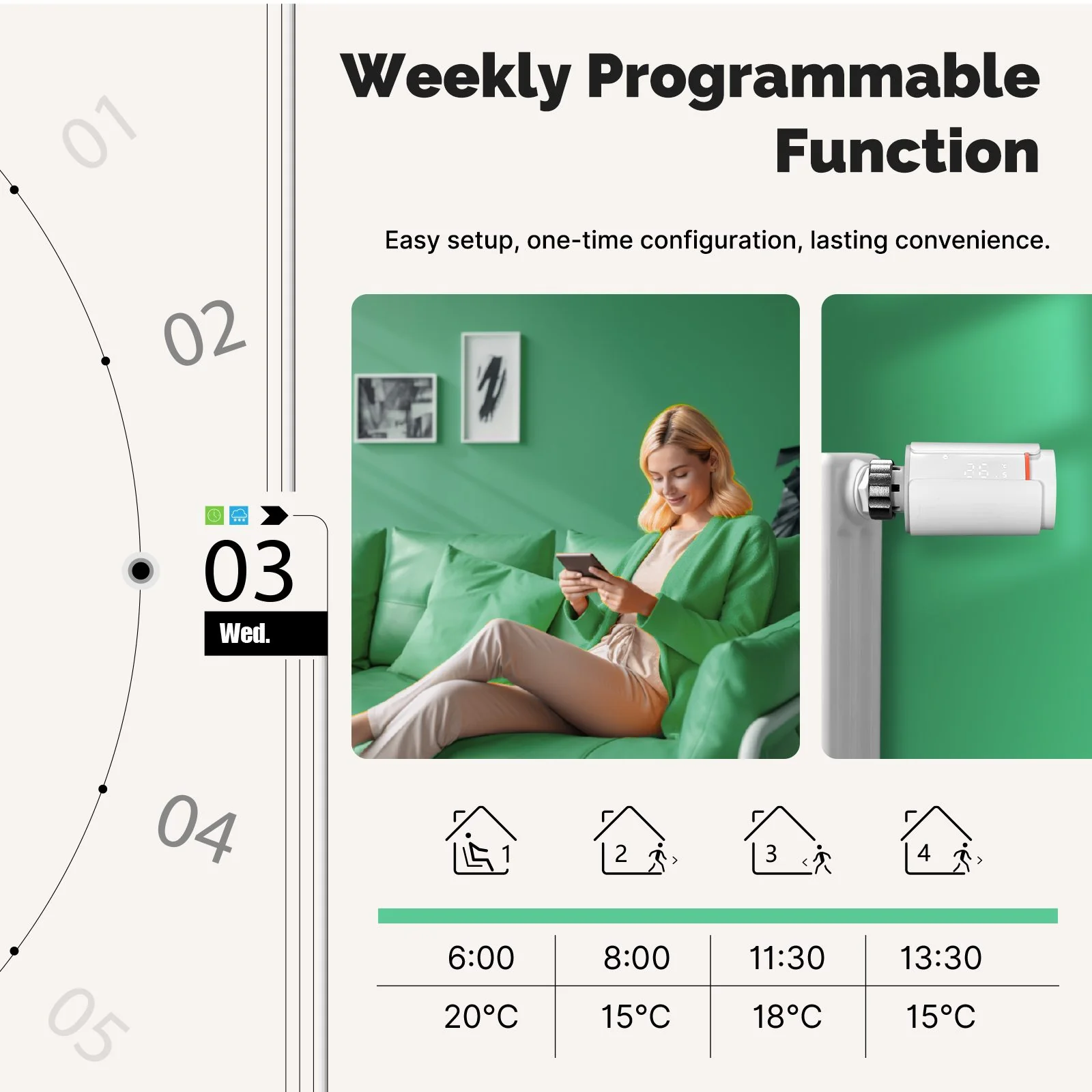 ZigBee Smart Thermostatic Radiator Valve TRV Programmable App Remote Temperature Controller - Image 3
