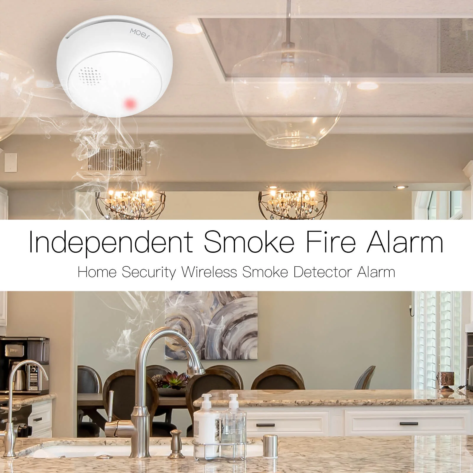 ZigBee Wireless Smart Smoke Detector Fire 85dB Sound Alarm Siren Sensor - Image 3