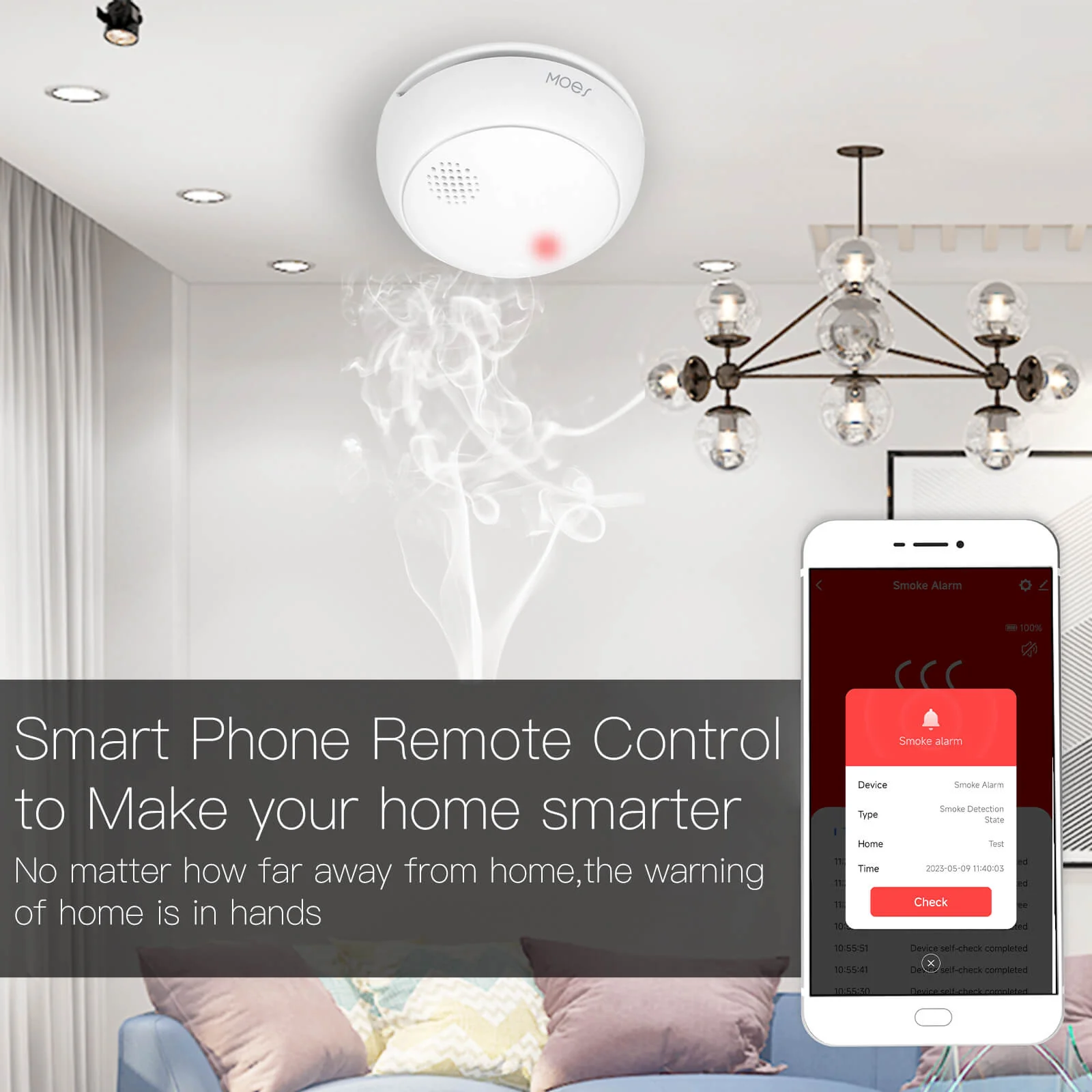 ZigBee Wireless Smart Smoke Detector Fire 85dB Sound Alarm Siren Sensor - Image 4