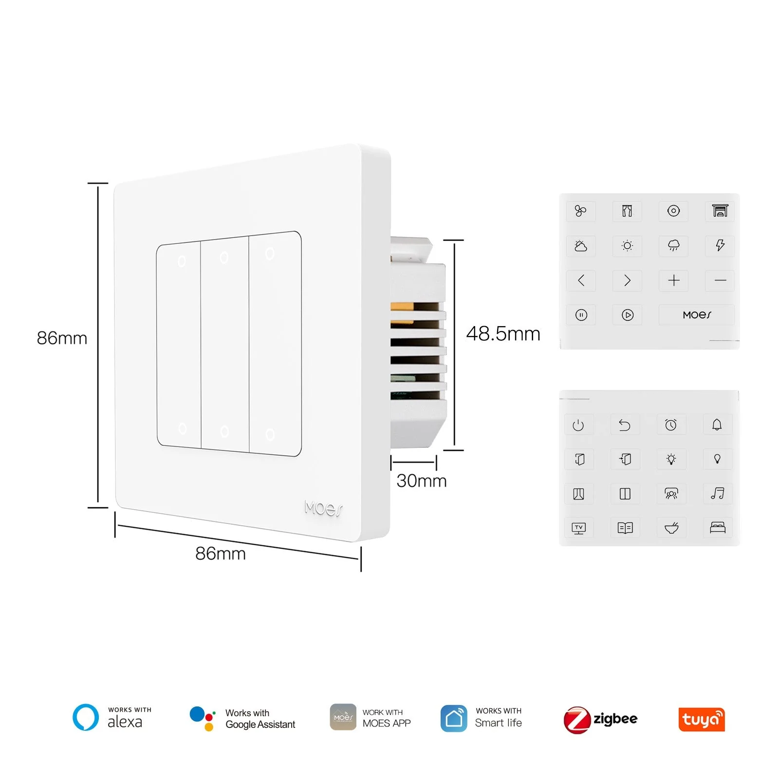 ZigBee Star Ring Smart Light Switch & Scene Controller, Neutral Wire Required, 2 Switches Association - Image 7