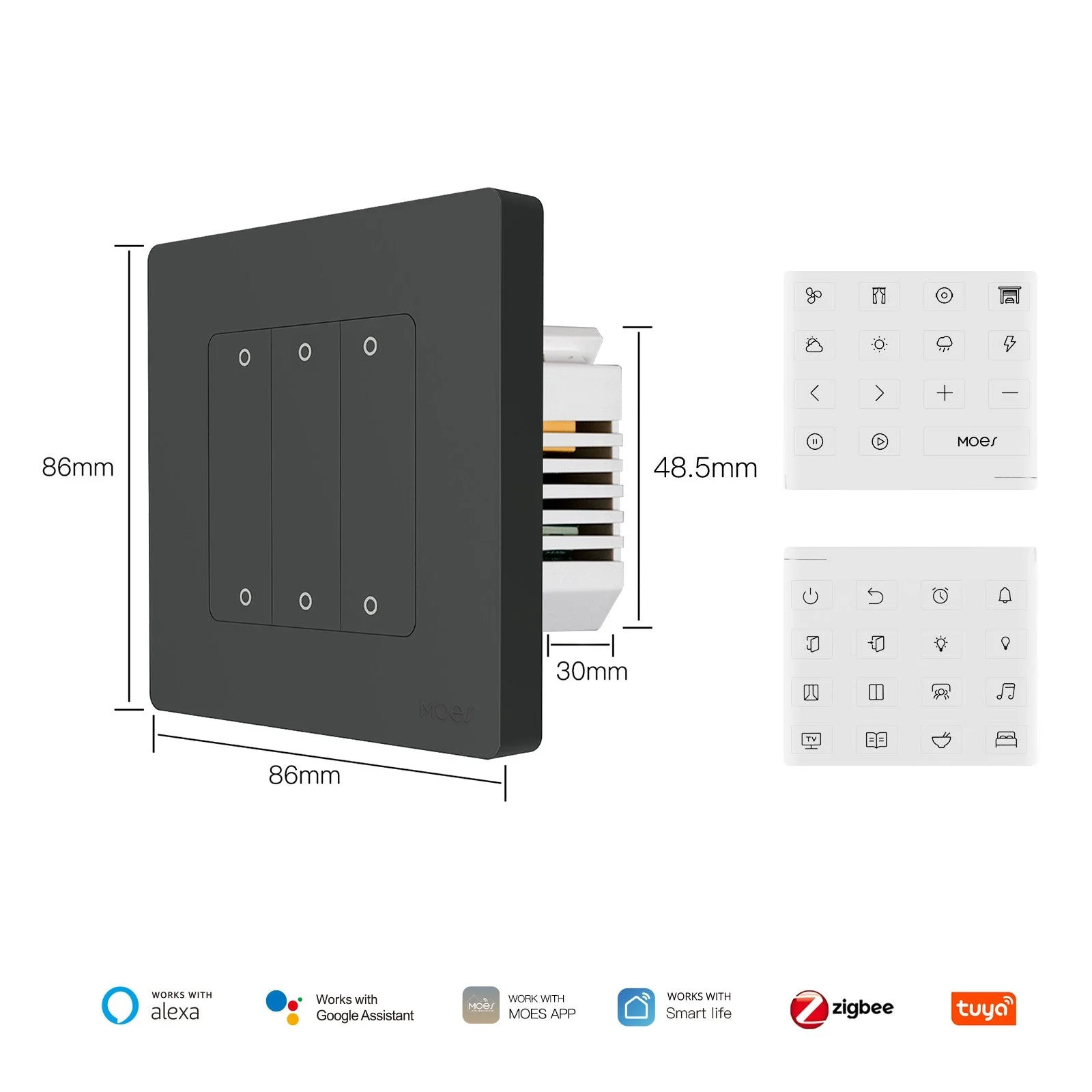ZigBee Star Ring Smart Light Switch & Scene Controller, Neutral Wire Required, 2 Switches Association - Image 8