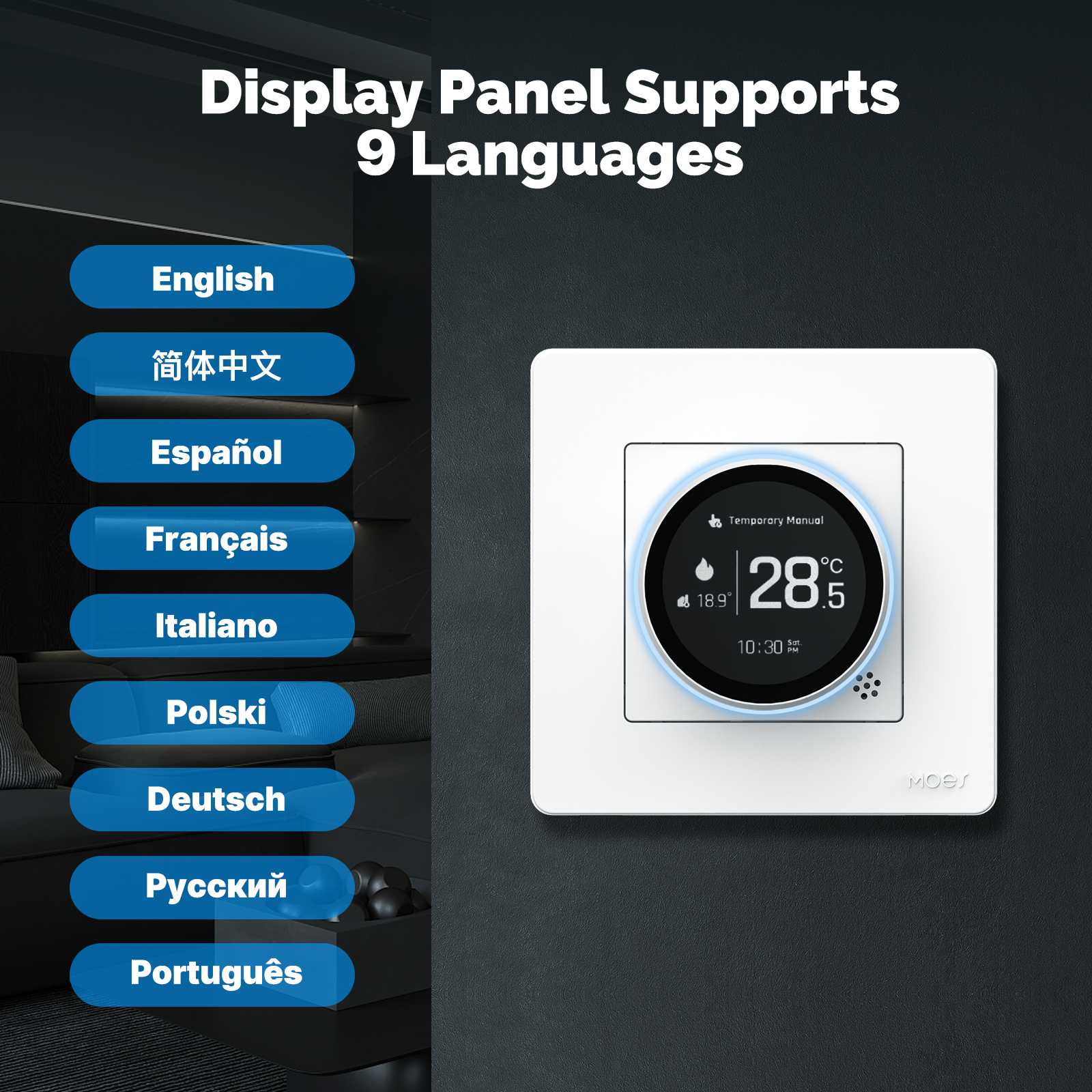 ZigBee Star Ring Smart Thermostat Temperature Controller Water Boiler Electric Heating - Image 4