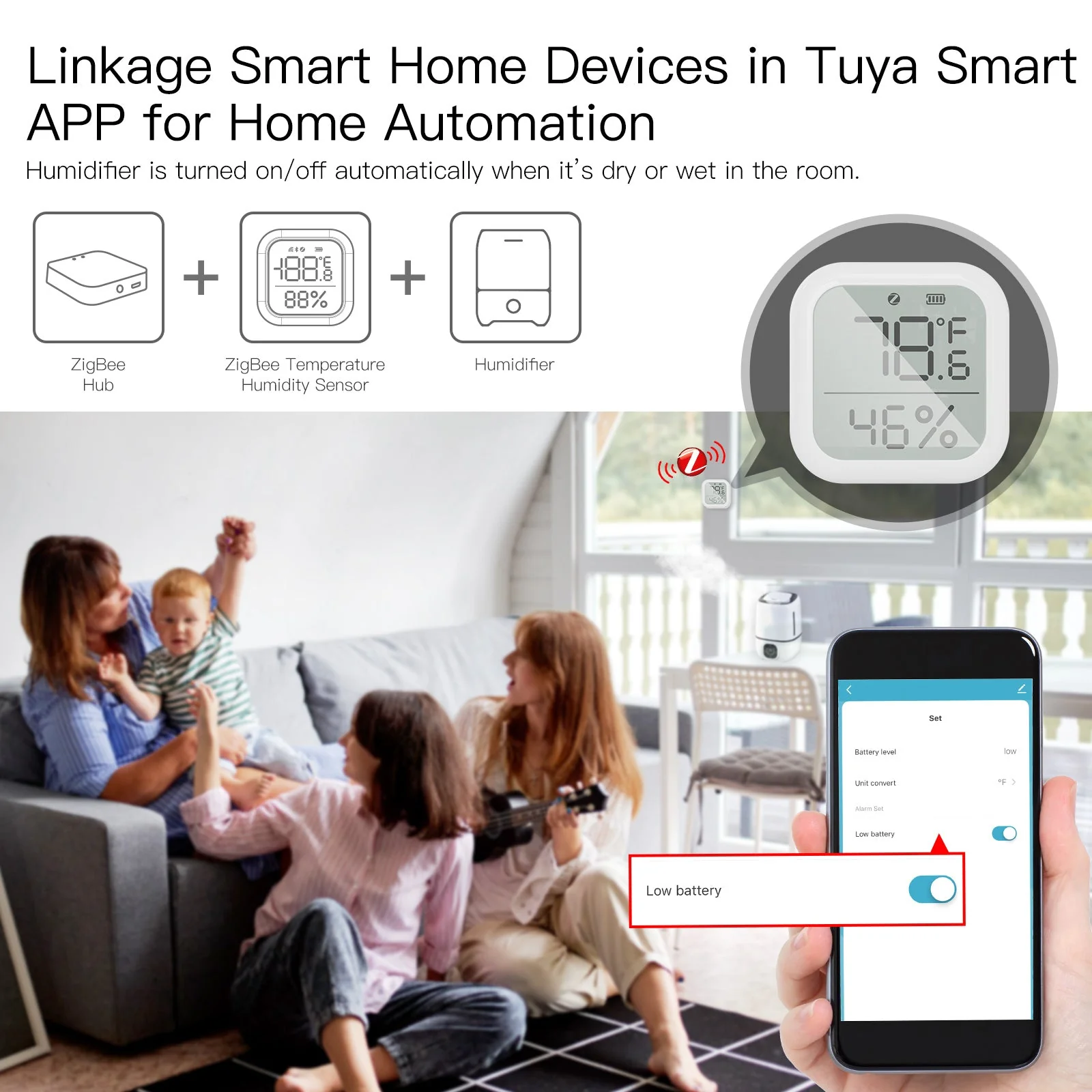 MOES ZigBee Smart Temperature and Humidity Sensor Indoor Hygrometer Thermometer Detector - Image 5