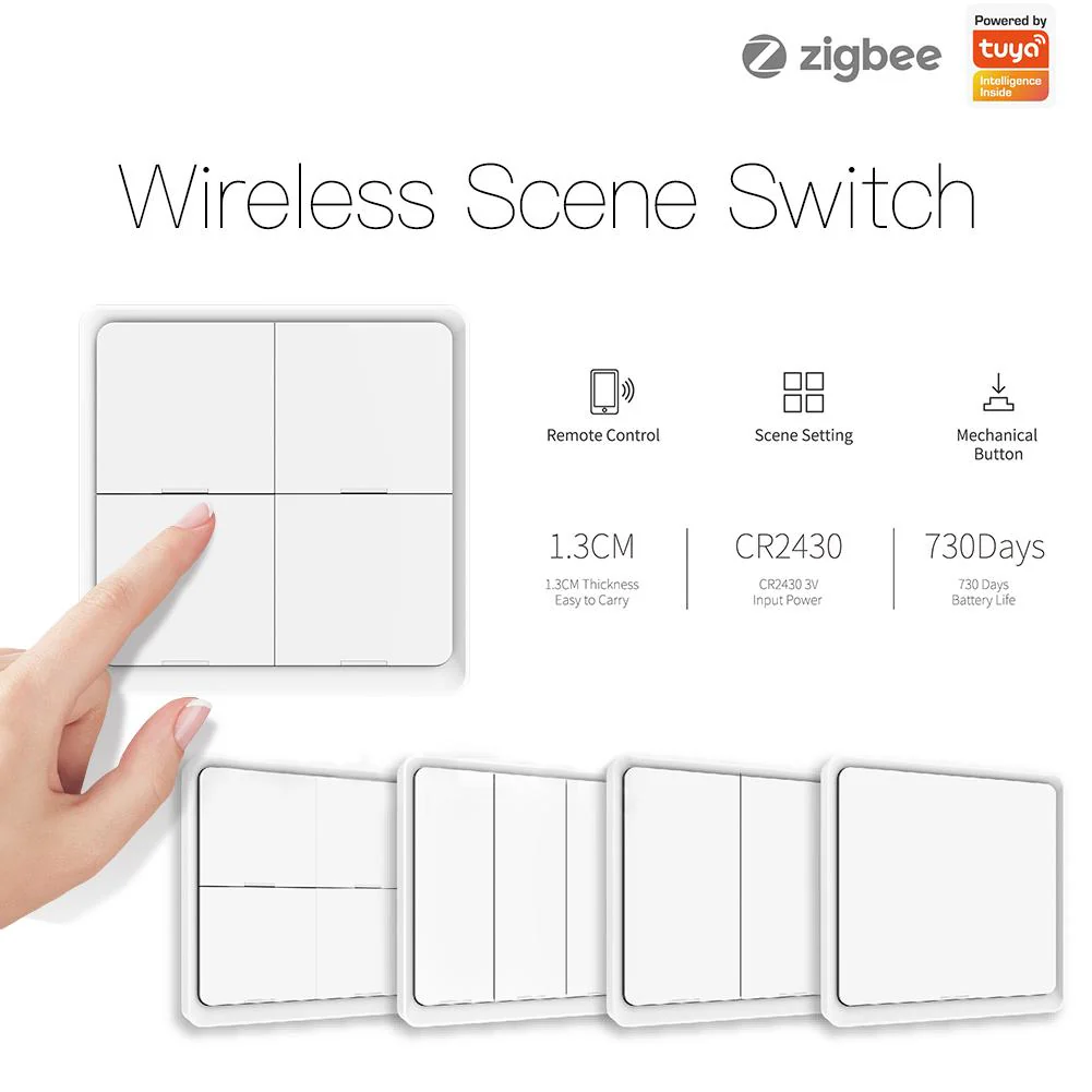ZigBee Light Switch, Battery Powered Light Switch, Multi-Control Wireless Push Button Scene Switches - Image 3