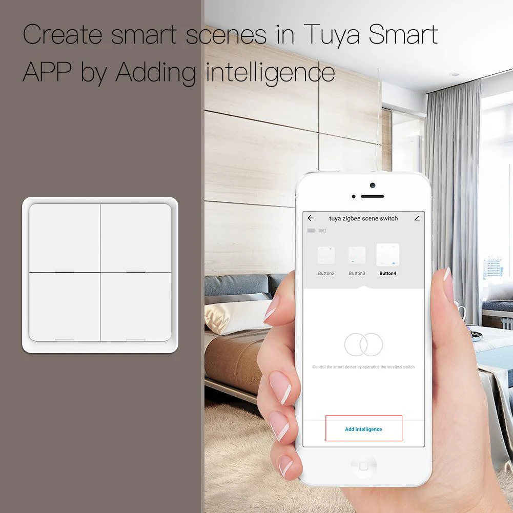 ZigBee Light Switch, Battery Powered Light Switch, Multi-Control Wireless Push Button Scene Switches - Image 6