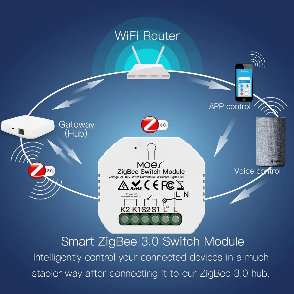 ZigBee Smart Light Switch Module Tuya No Neutral Wire 2 Way Required 2MQTT Relay - Image 10